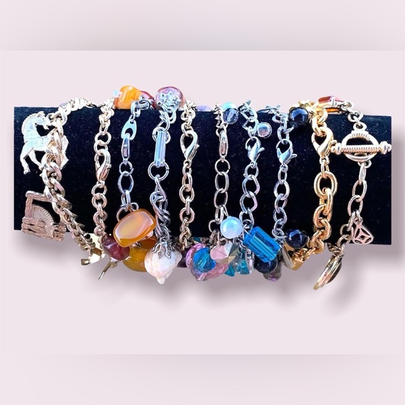 Vintage Charm Bracelets Beaded Jewelry Lot - Picture 2 of 10